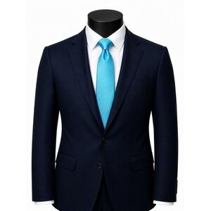 Elegance Men's Blue Herringbone‎ Neck Tie Chevron Pattern Classic Tie